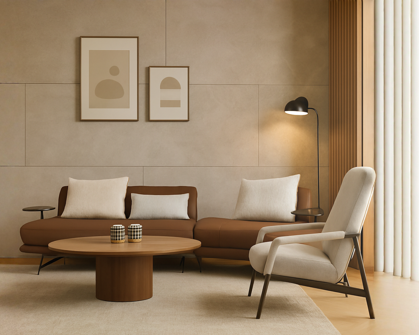 SOFA REGAL WITH WOODEN ARMS