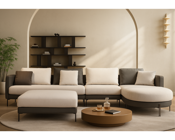 SOFA ELEGANT L SHAPE W/PUFFY LHS