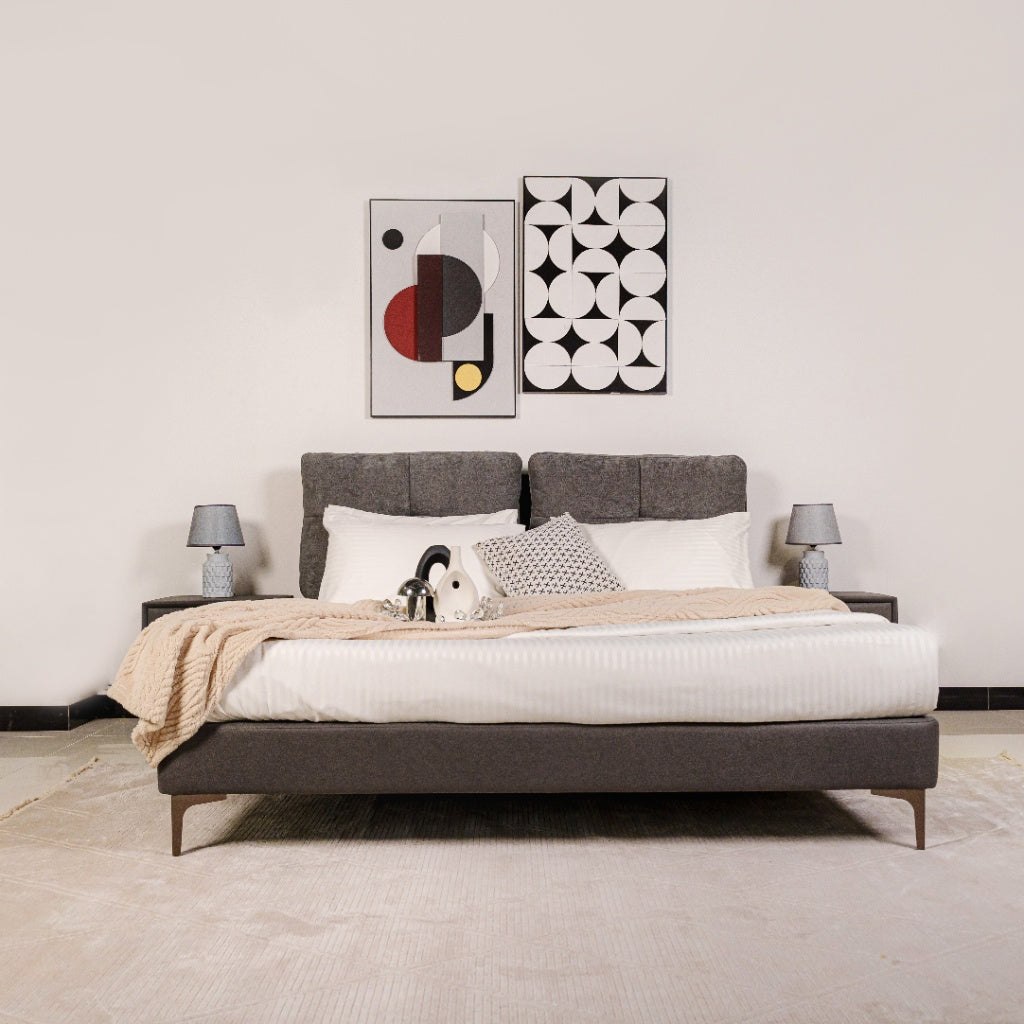 Bed Loft with Night Table Rosy Titanium Grey at Zhomes Furniture Pakistan