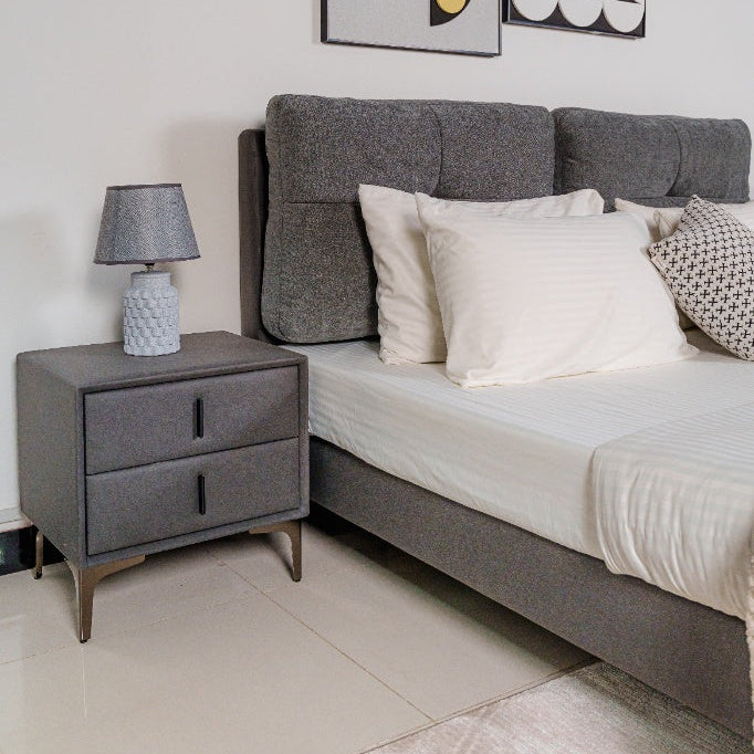 Bed Loft with Night Table Rosy Titanium Grey at Zhomes Furniture Online Pakistan