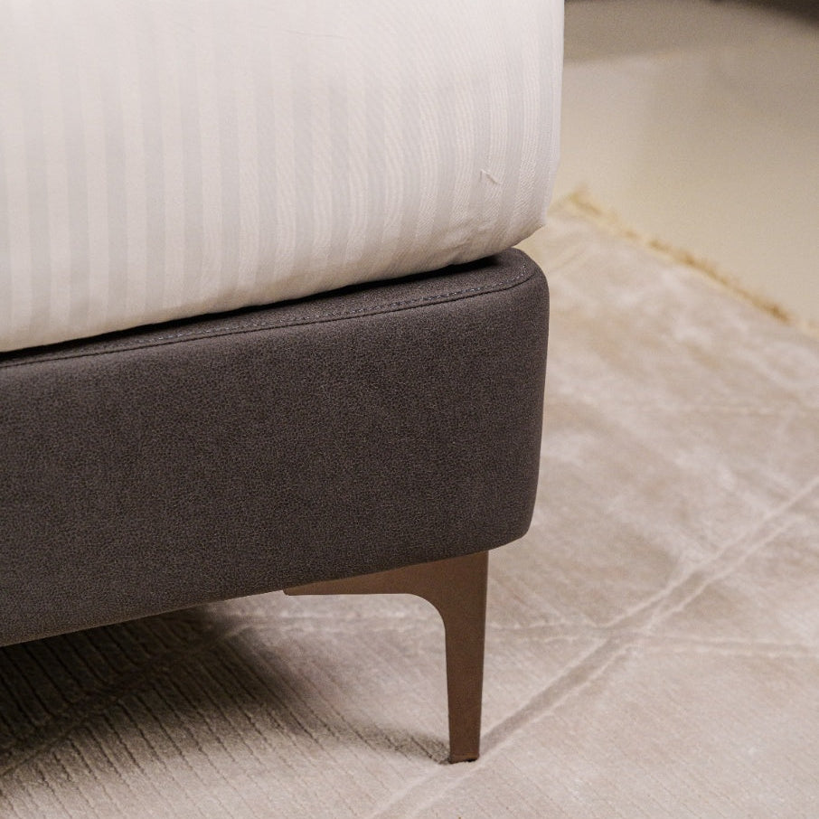 Bed Loft with Night Table Rosy Titanium Grey at Zhomes Number1 Furniture Store For Home Furniture