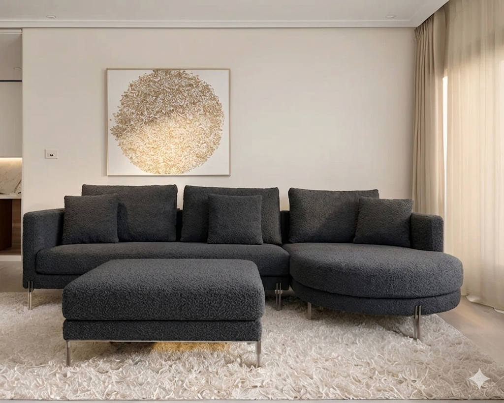 SOFA ELEGANT L SHAPE WITH PUFFY LHS