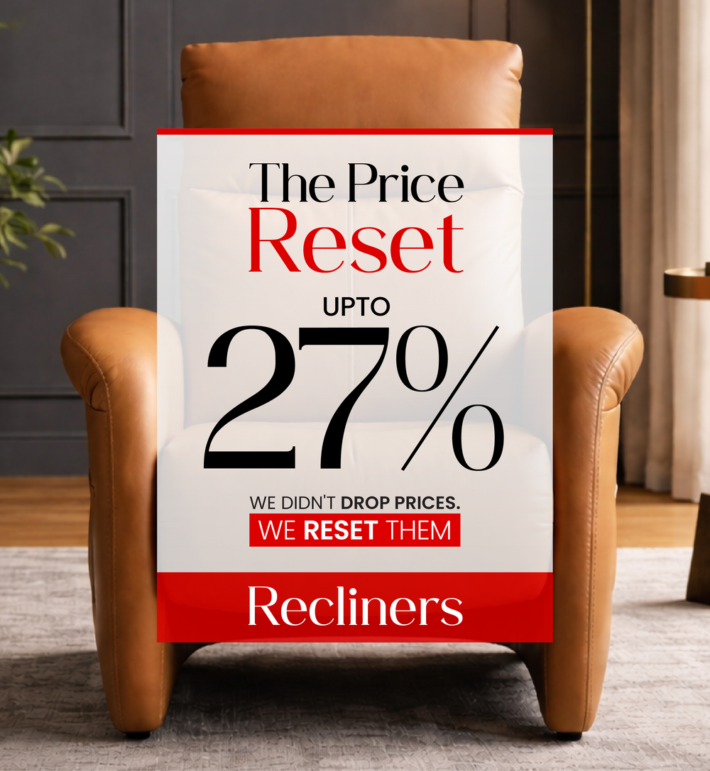 Price Reset - Enjoy Upto 27 Percent Off on Recliners at ZHomes Furniture Pakistan