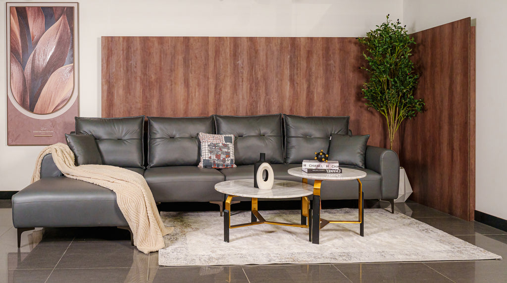 SOFA DREAM L-SHAPE RHS GRAPHITE DUST