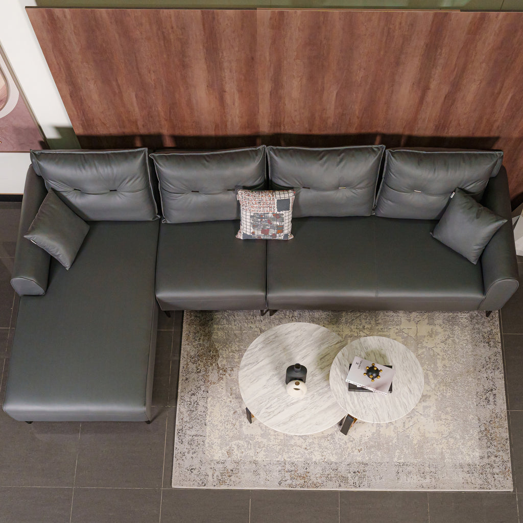 SOFA DREAM L-SHAPE RHS GRAPHITE DUST
