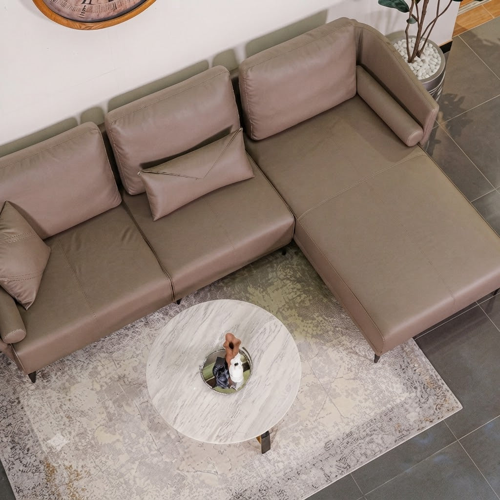 SOFA PINE L SHAPE LHS TOASTED ALMOND