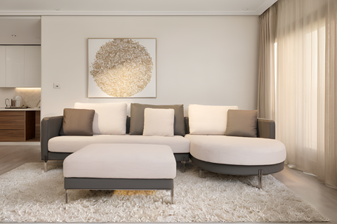 SOFA ELEGANT L SHAPE W/PUFFY LHS