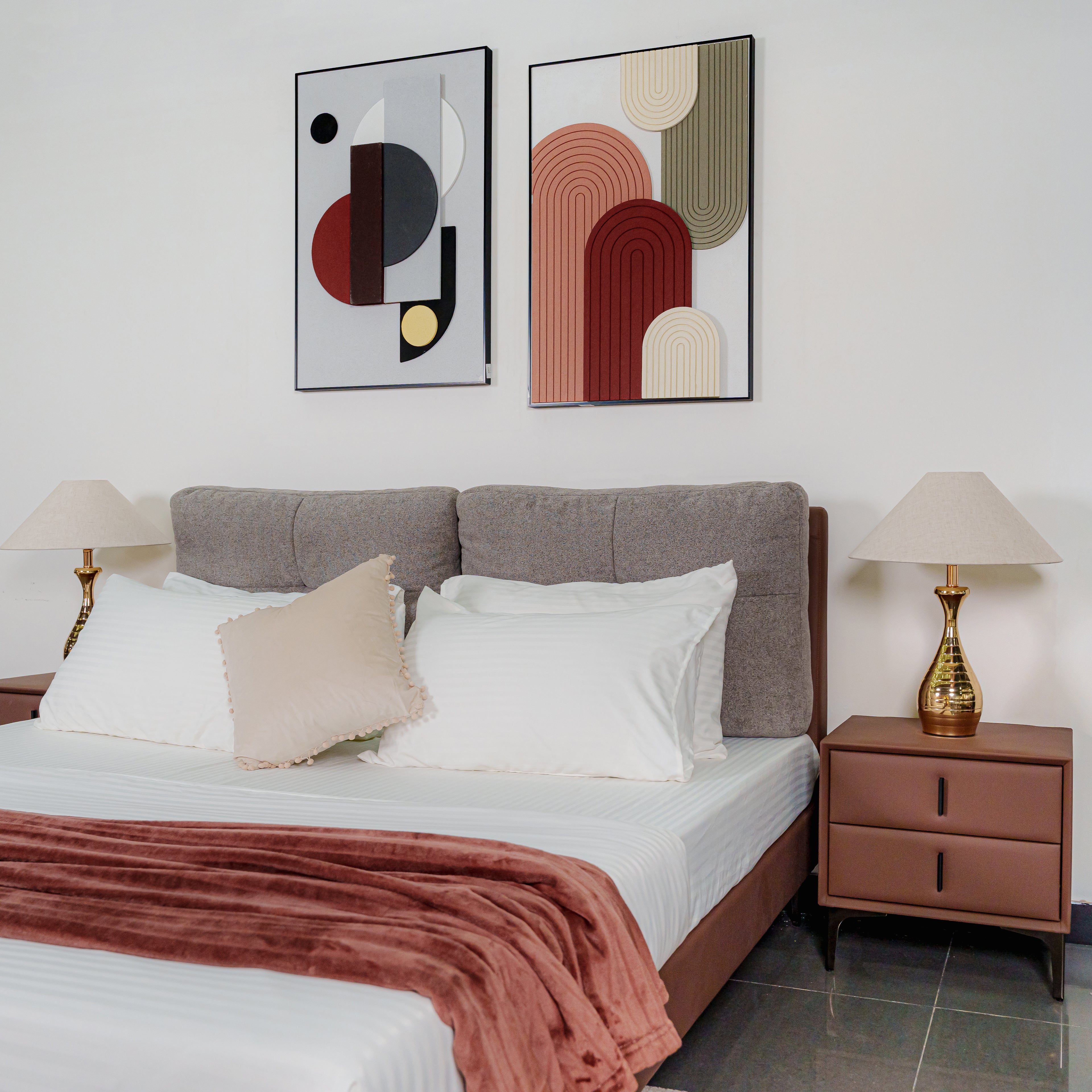 Bed Loft with Night Table Rosy Mink Canyon at Zhomes Furniture Online Pakistan
