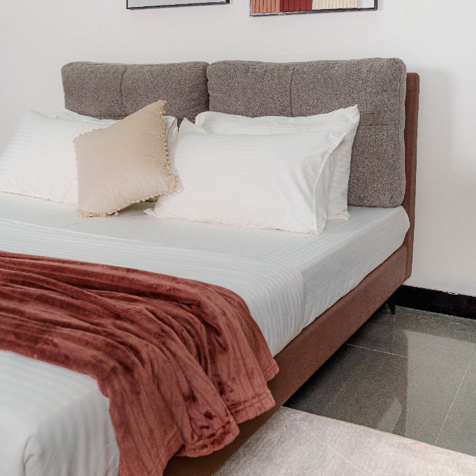 Bed Loft with Night Table Rosy Mink Canyon at Zhomes Furniture Pakistan.  Best Furniture Store In Pakistan For Furniture Products