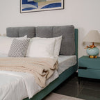 Bed Loft with Night Table Rosy Warm Grey Eucaluptus at Zhomes Furniture Pakistan. No#1 Furniture Store In Pakistan