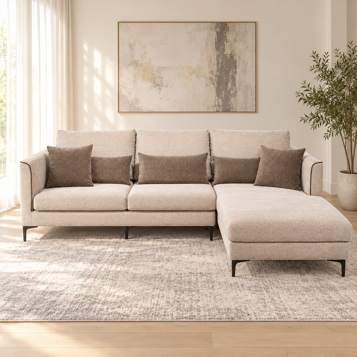 Sofa Marino L-Shape LHS Warm Alabaster at ZHomes Furniture Pakistan