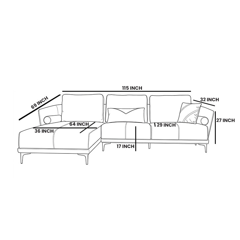 Sofa Pine L Shape RHS Sienna at ZHomes Largest  Furniture Store In Pakistan