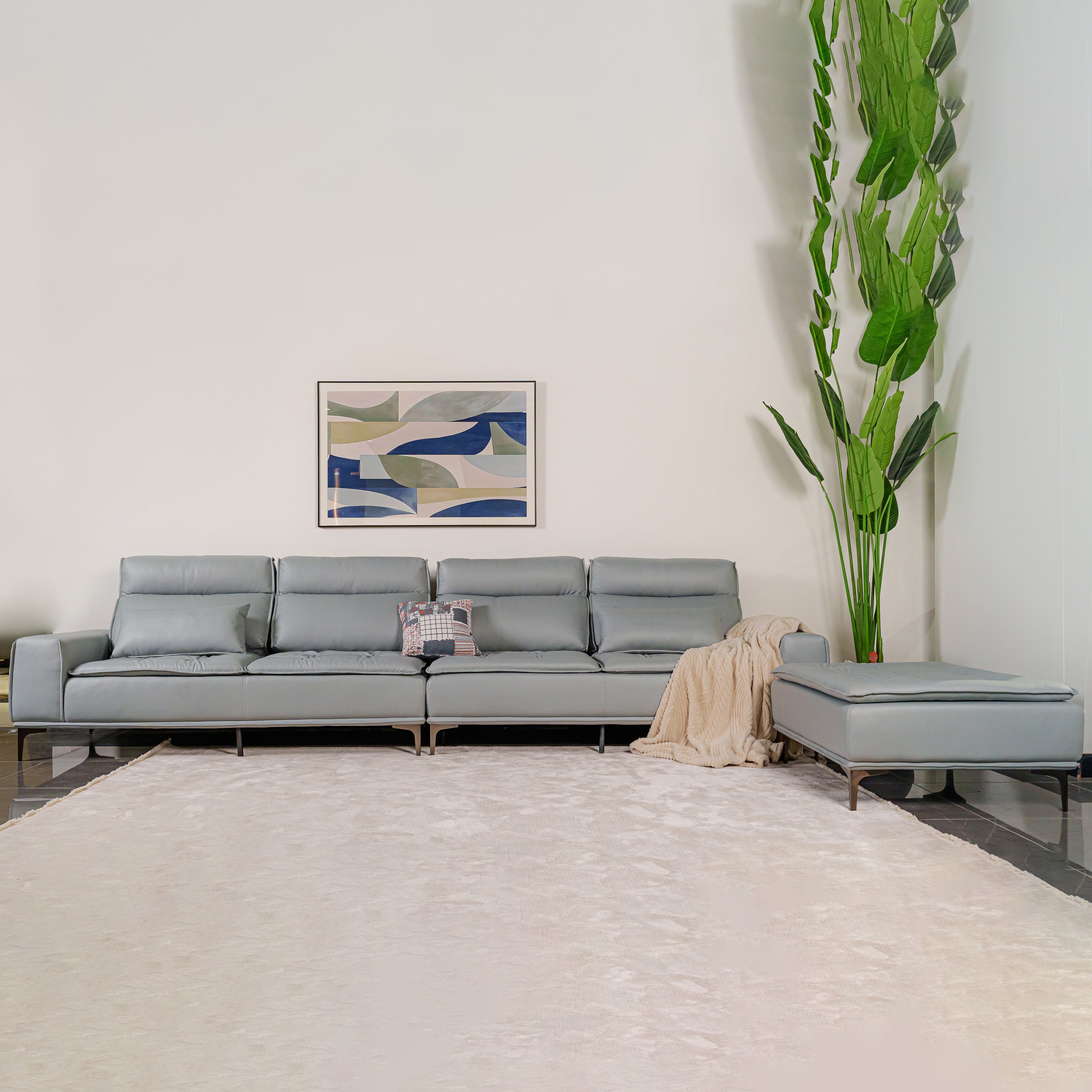 Sofa Zurich With Puffy Silver Mist at ZHomes Furniture Pakistan